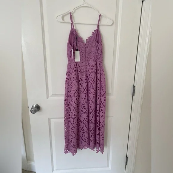 Lace A Line Midi Dress Light Orchid / Xs by Astr The Label Lace A Line Midi Dress Light Orchid / Xs by Astr The Label